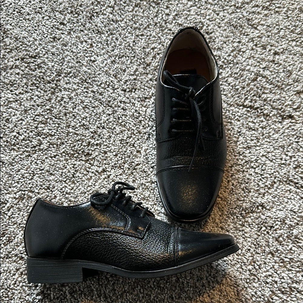 Little boys Black Leather Dress Shoes